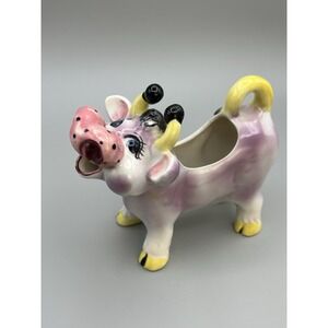 Vintage THAMES Japan Purple Cow Creamer Hand-Painted Ceramic Collectible